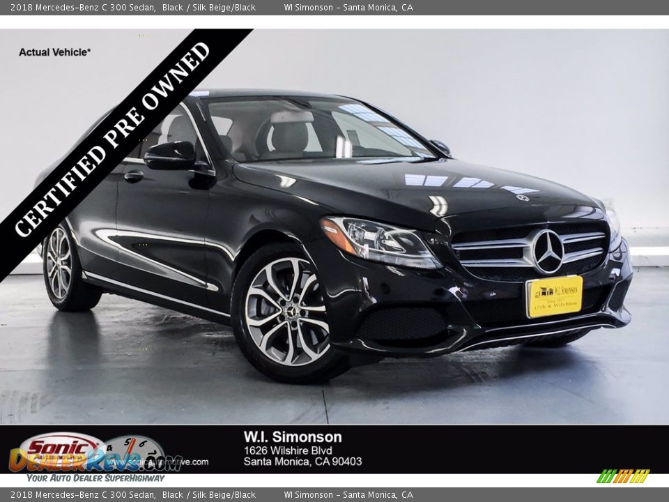 2018 Mercedes-Benz C 300 Sedan Black / Silk Beige/Black Photo #1