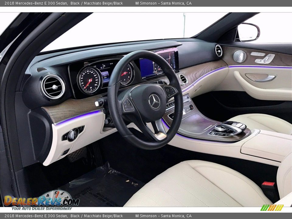 2018 Mercedes-Benz E 300 Sedan Black / Macchiato Beige/Black Photo #14