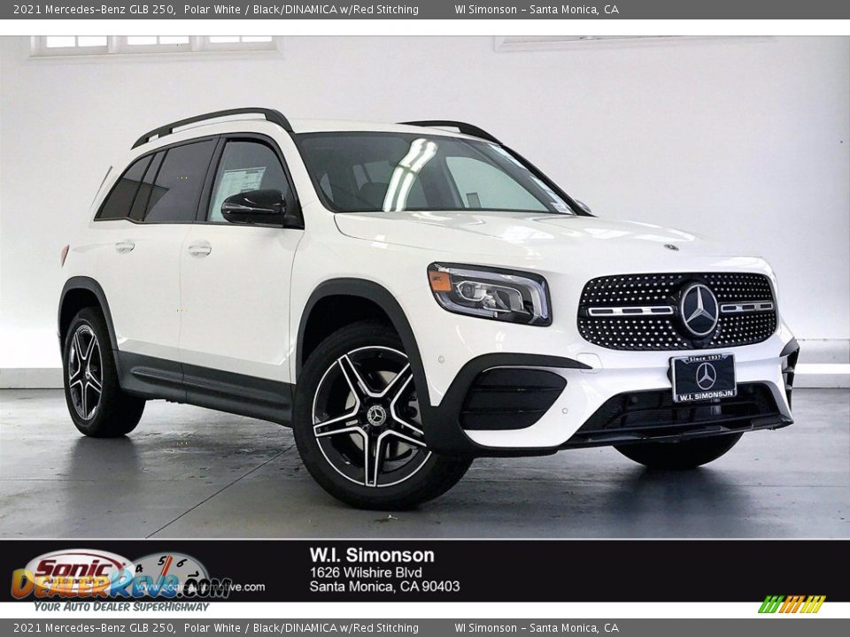 2021 Mercedes-Benz GLB 250 Polar White / Black/DINAMICA w/Red Stitching Photo #1