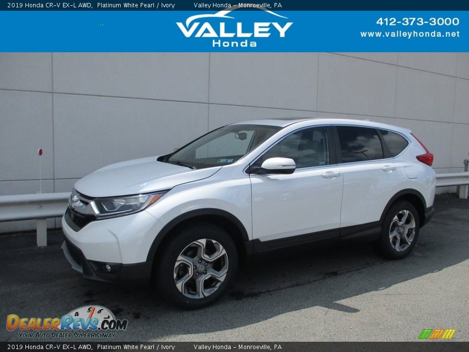 2019 Honda CR-V EX-L AWD Platinum White Pearl / Ivory Photo #1