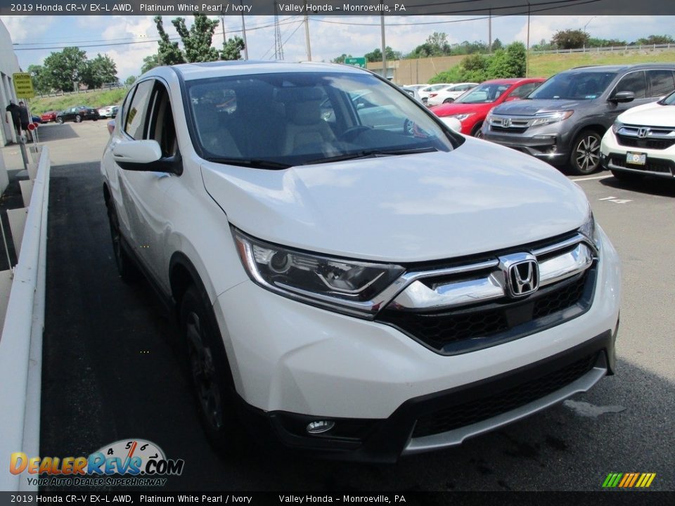2019 Honda CR-V EX-L AWD Platinum White Pearl / Ivory Photo #7