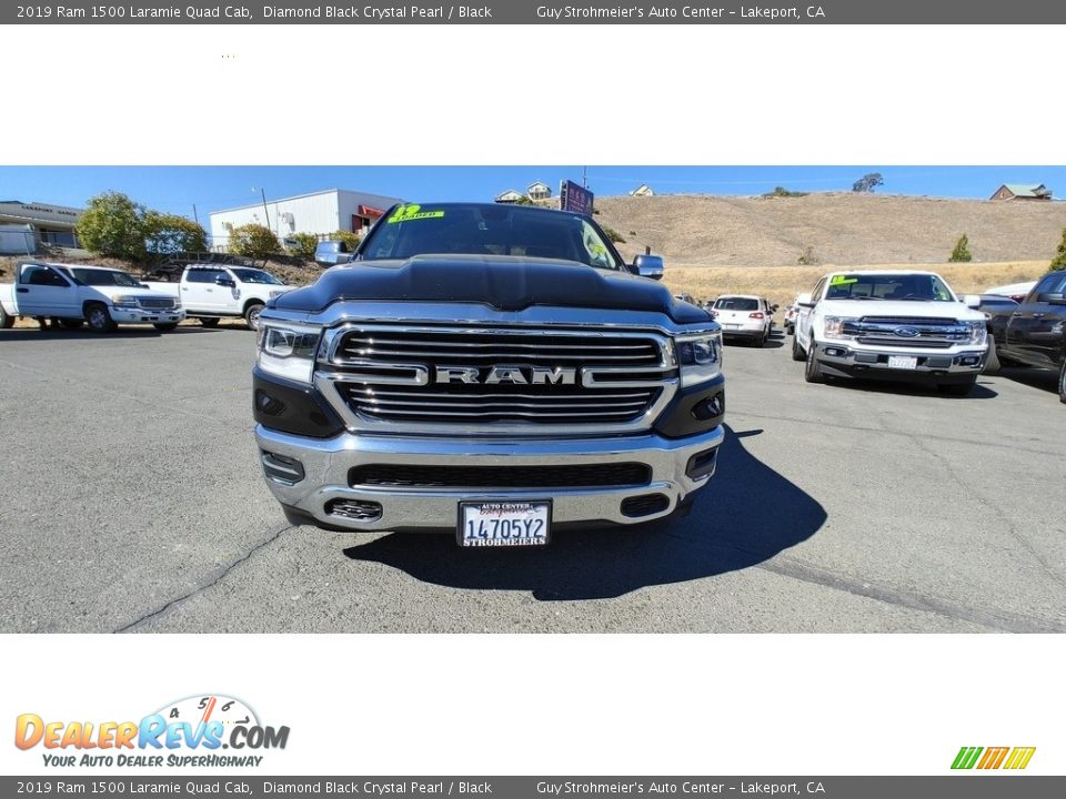 2019 Ram 1500 Laramie Quad Cab Diamond Black Crystal Pearl / Black Photo #2