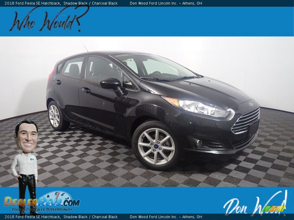 2018 Ford Fiesta SE Hatchback Shadow Black / Charcoal Black Photo #1