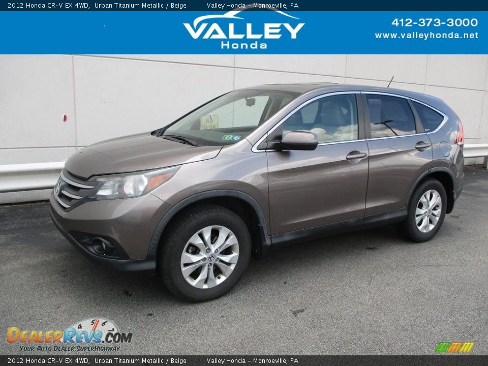 2012 Honda CR-V EX 4WD Urban Titanium Metallic / Beige Photo #1