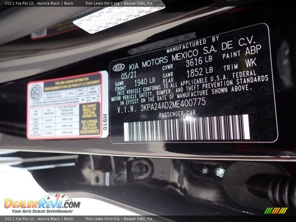 2021 Kia Rio LX Aurora Black / Black Photo #15