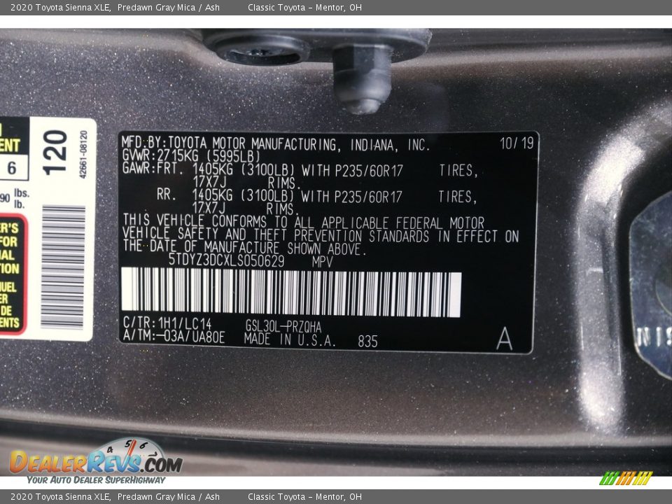 2020 Toyota Sienna XLE Predawn Gray Mica / Ash Photo #22