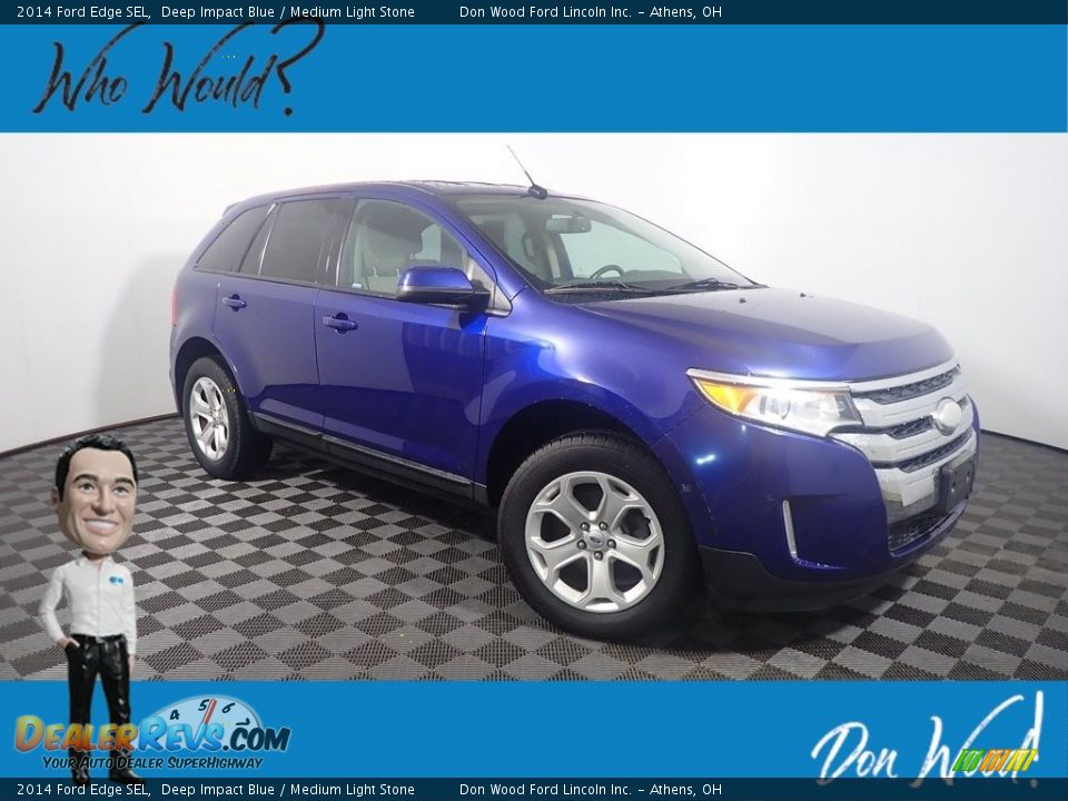 2014 Ford Edge SEL Deep Impact Blue / Medium Light Stone Photo #1