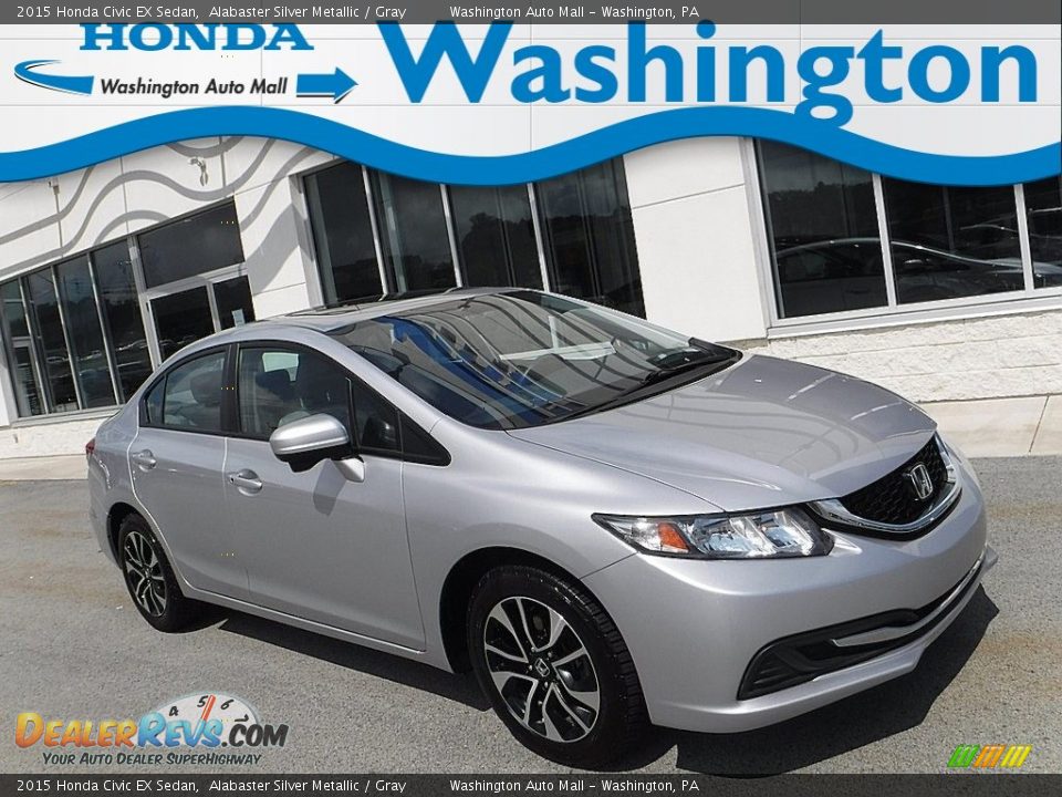 2015 Honda Civic EX Sedan Alabaster Silver Metallic / Gray Photo #1