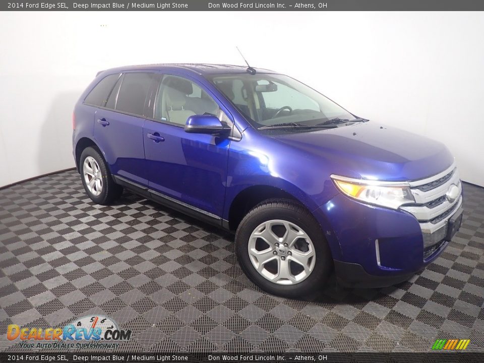 2014 Ford Edge SEL Deep Impact Blue / Medium Light Stone Photo #3