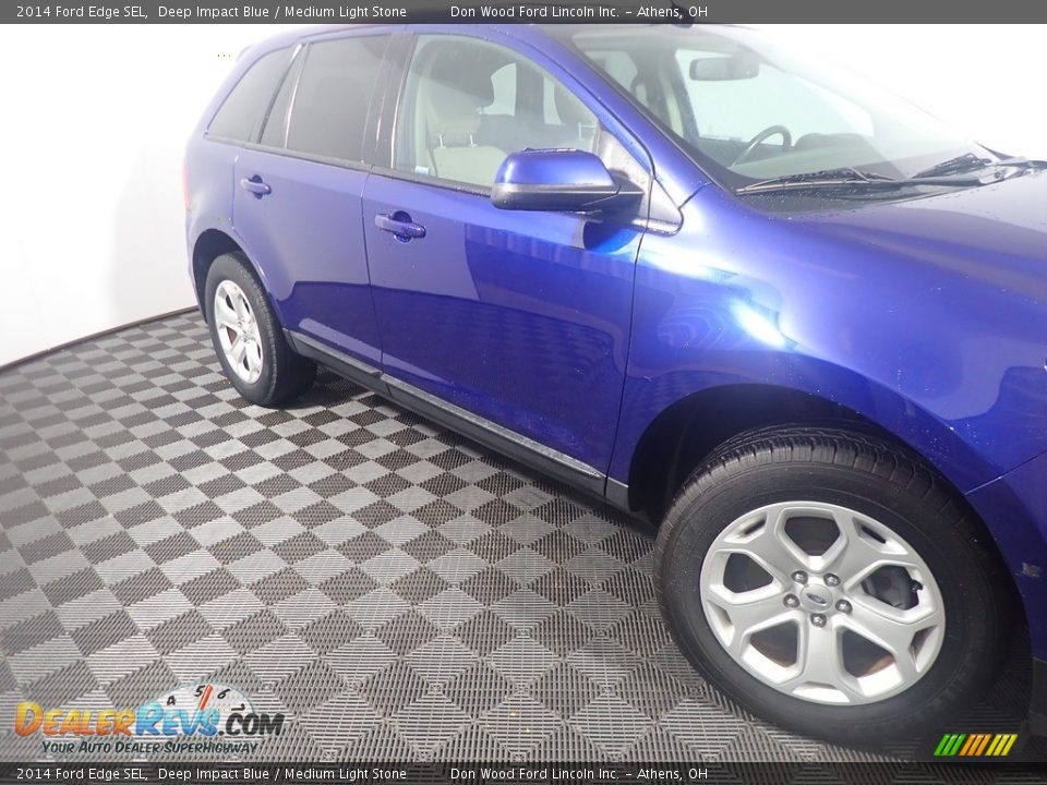 2014 Ford Edge SEL Deep Impact Blue / Medium Light Stone Photo #4