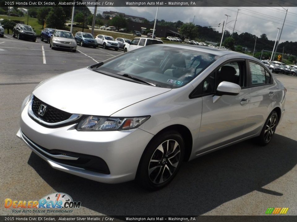 2015 Honda Civic EX Sedan Alabaster Silver Metallic / Gray Photo #6