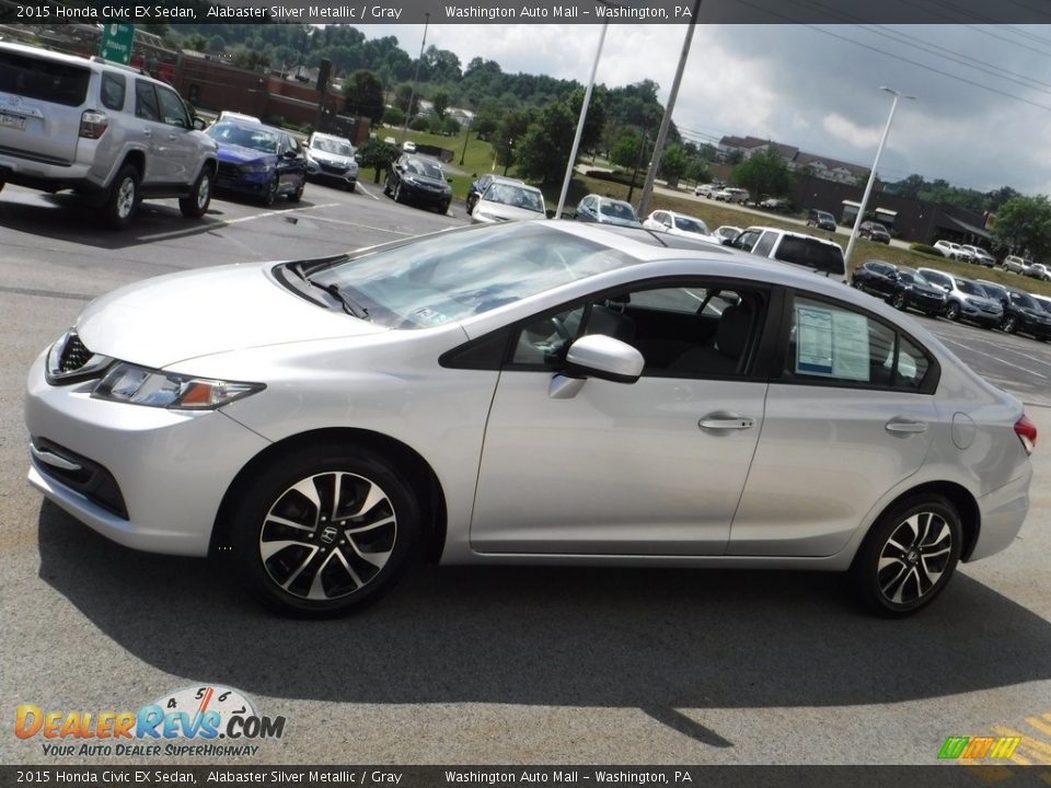 2015 Honda Civic EX Sedan Alabaster Silver Metallic / Gray Photo #7