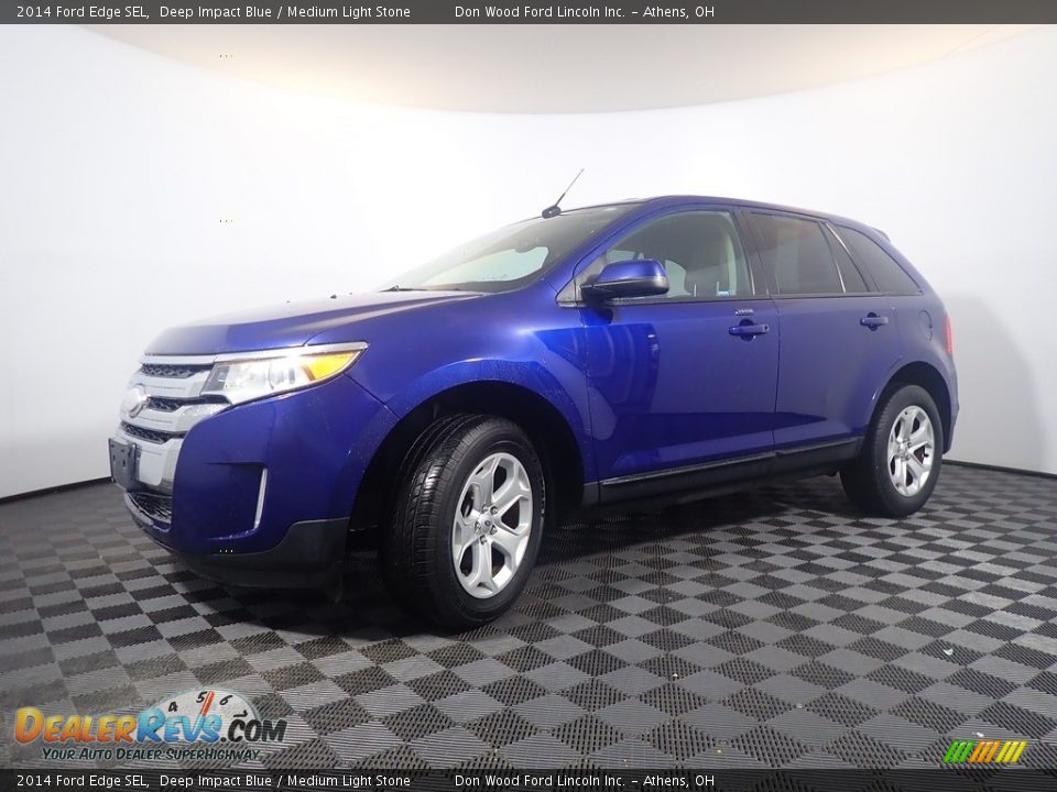 2014 Ford Edge SEL Deep Impact Blue / Medium Light Stone Photo #8