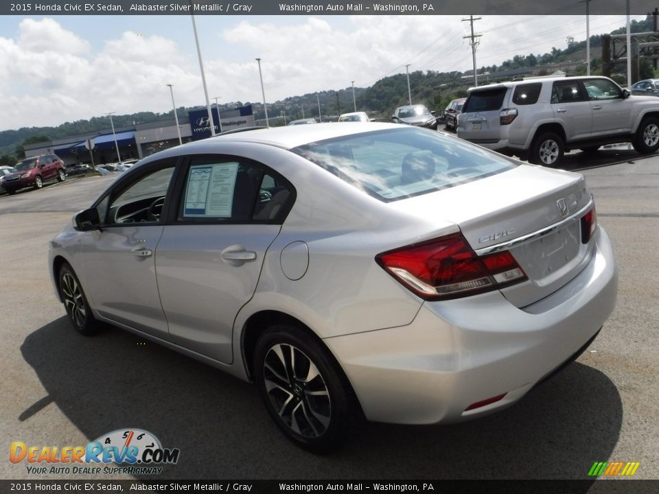 2015 Honda Civic EX Sedan Alabaster Silver Metallic / Gray Photo #8