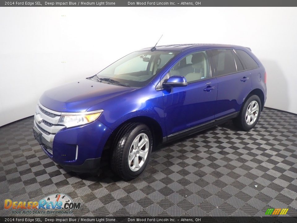 2014 Ford Edge SEL Deep Impact Blue / Medium Light Stone Photo #9