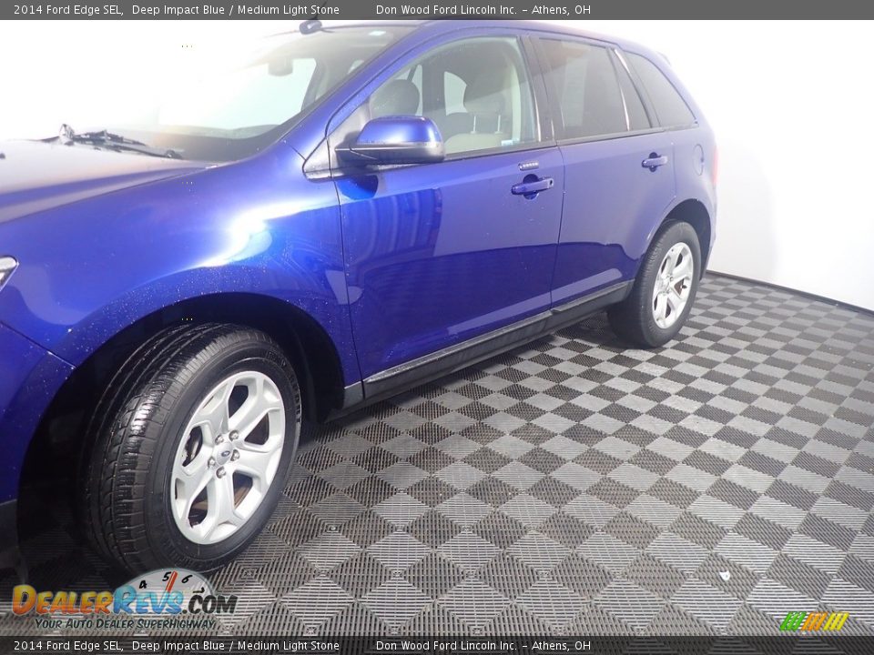 2014 Ford Edge SEL Deep Impact Blue / Medium Light Stone Photo #10