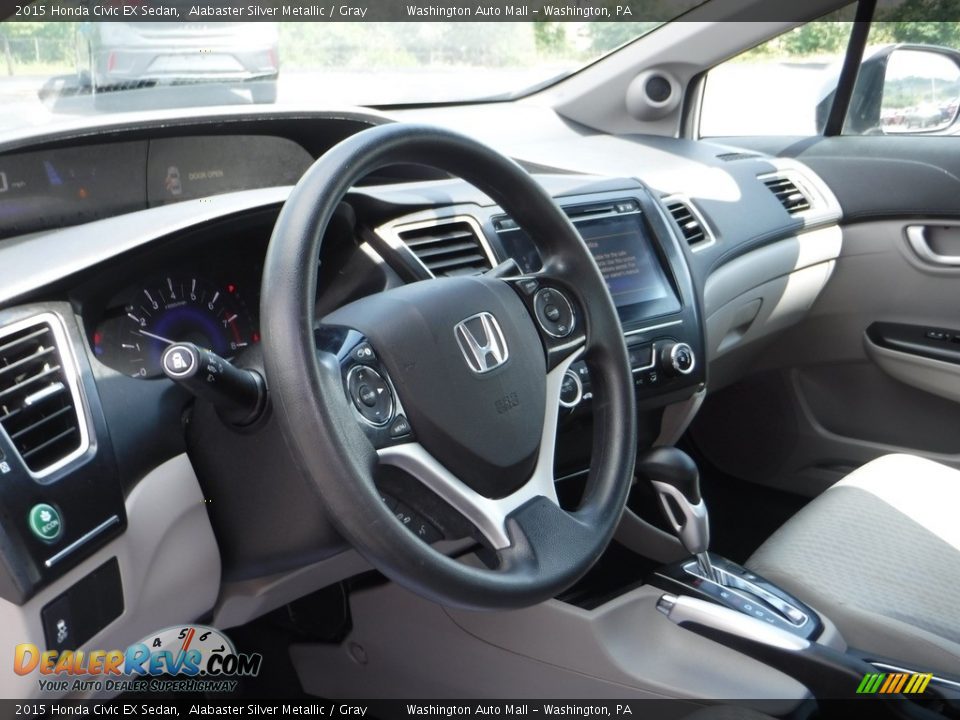 2015 Honda Civic EX Sedan Alabaster Silver Metallic / Gray Photo #12