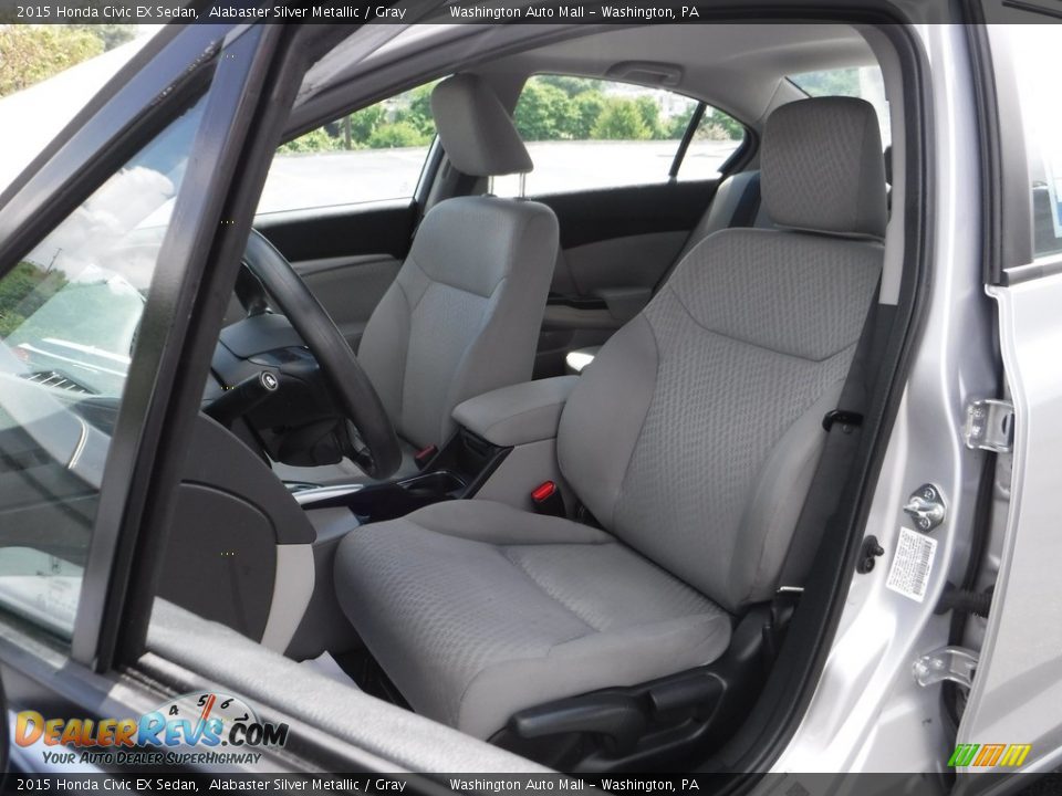 2015 Honda Civic EX Sedan Alabaster Silver Metallic / Gray Photo #15