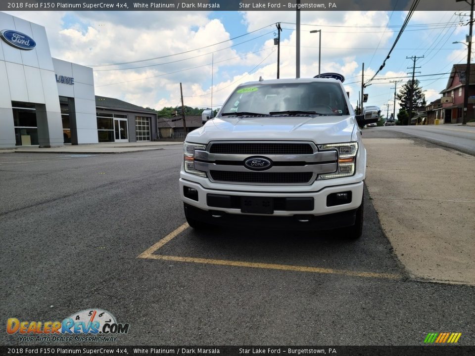 2018 Ford F150 Platinum SuperCrew 4x4 White Platinum / Dark Marsala Photo #3