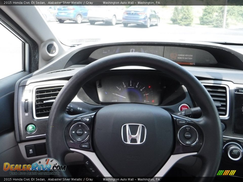 2015 Honda Civic EX Sedan Alabaster Silver Metallic / Gray Photo #19