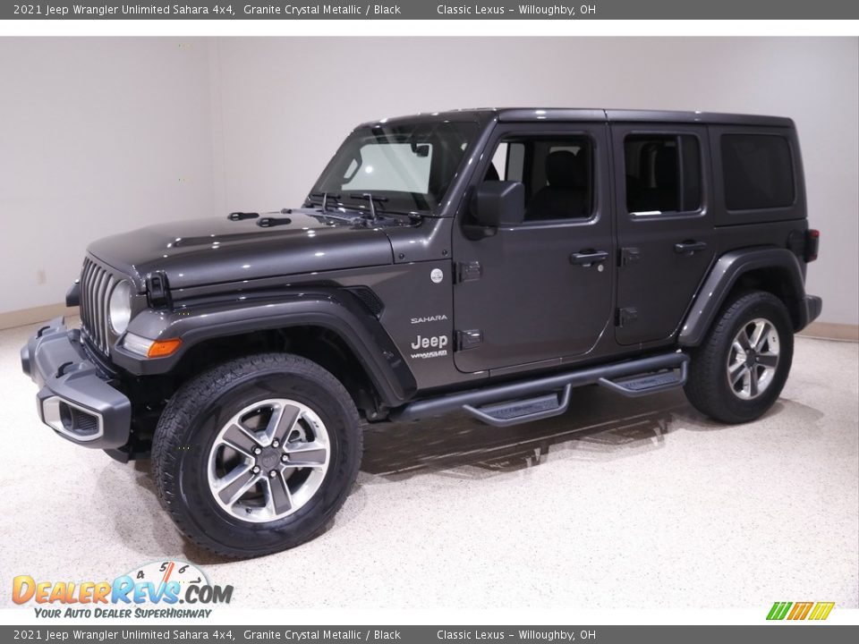 2021 Jeep Wrangler Unlimited Sahara 4x4 Granite Crystal Metallic / Black Photo #3