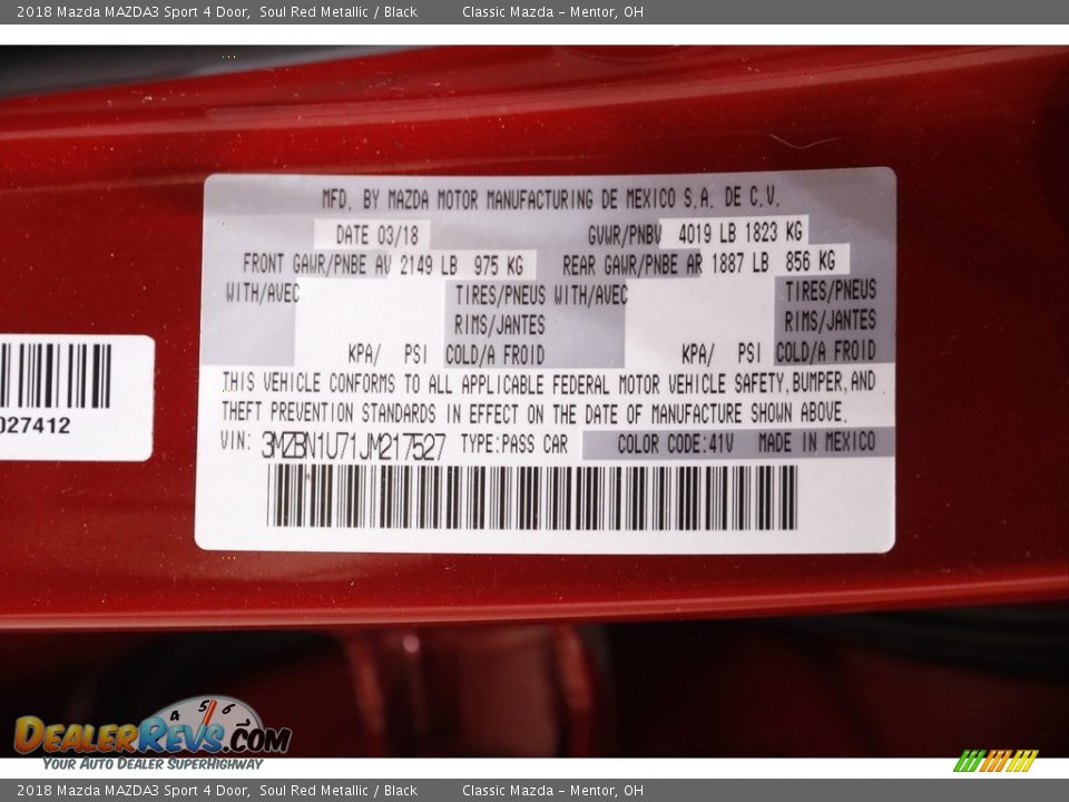 2018 Mazda MAZDA3 Sport 4 Door Soul Red Metallic / Black Photo #19