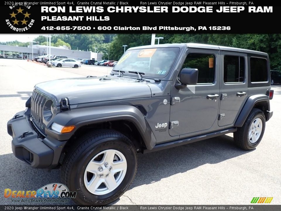 2020 Jeep Wrangler Unlimited Sport 4x4 Granite Crystal Metallic / Black Photo #1