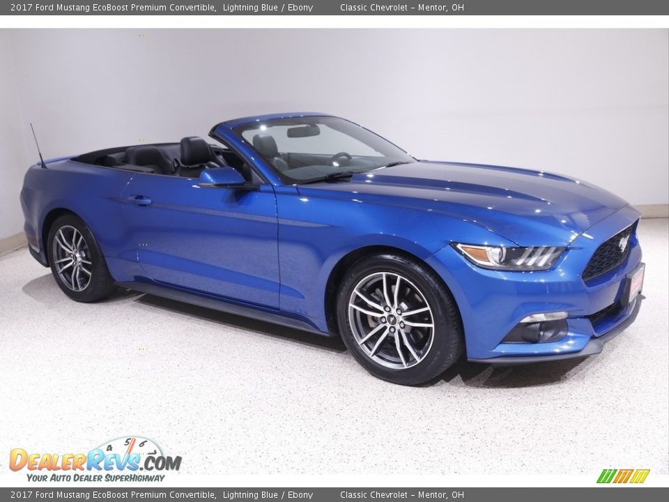 2017 Ford Mustang EcoBoost Premium Convertible Lightning Blue / Ebony Photo #1