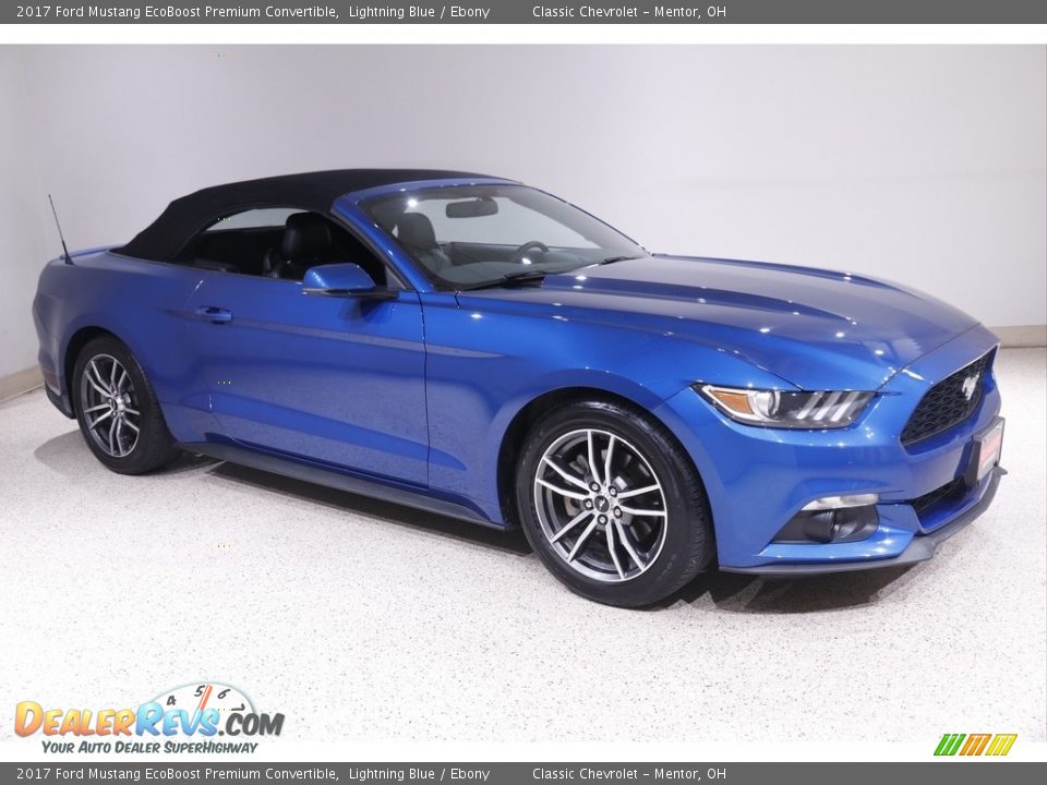 2017 Ford Mustang EcoBoost Premium Convertible Lightning Blue / Ebony Photo #2