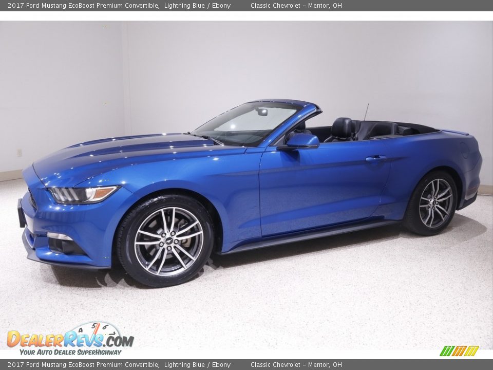 2017 Ford Mustang EcoBoost Premium Convertible Lightning Blue / Ebony Photo #4