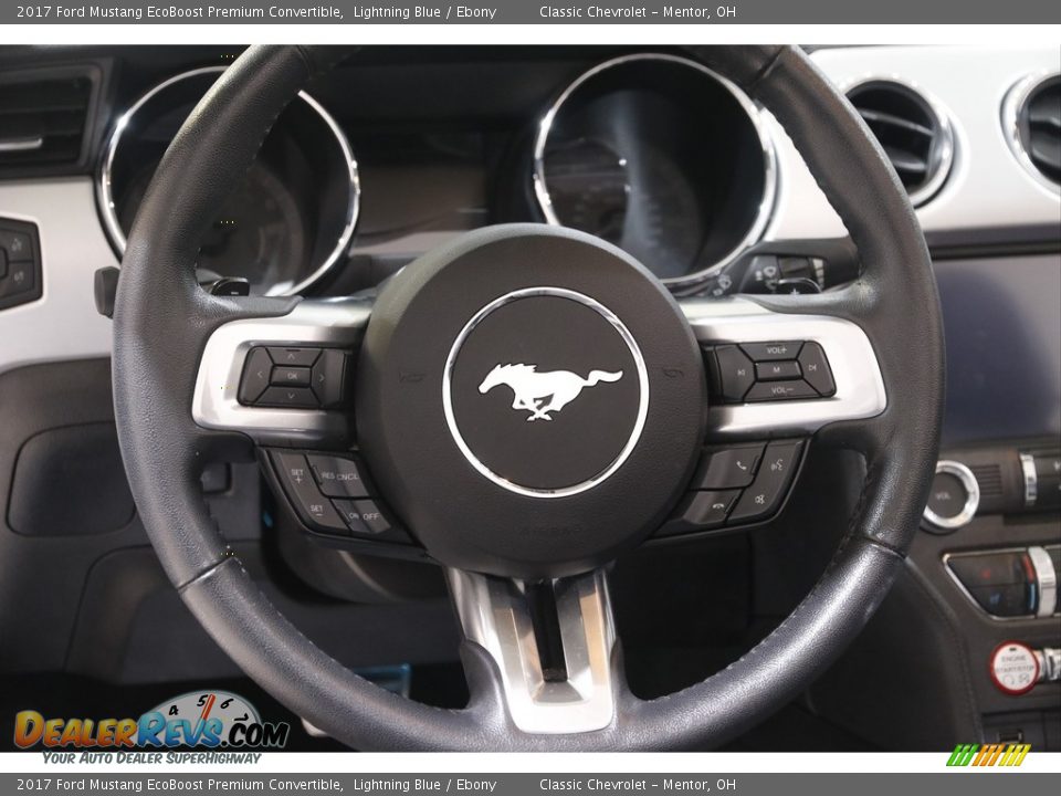 2017 Ford Mustang EcoBoost Premium Convertible Lightning Blue / Ebony Photo #8
