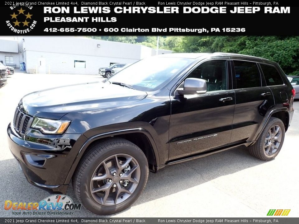 2021 Jeep Grand Cherokee Limited 4x4 Diamond Black Crystal Pearl / Black Photo #1