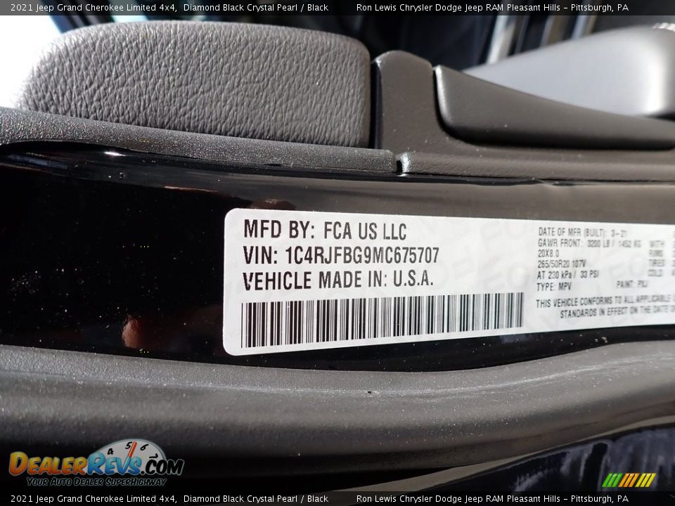 2021 Jeep Grand Cherokee Limited 4x4 Diamond Black Crystal Pearl / Black Photo #15