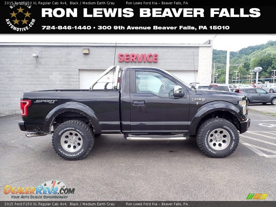 2015 Ford F150 XL Regular Cab 4x4 Black / Medium Earth Gray Photo #1