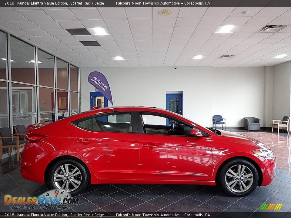 2018 Hyundai Elantra Value Edition Scarlet Red / Beige Photo #1