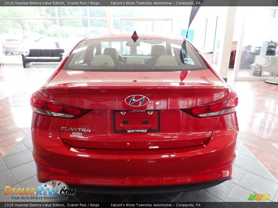 2018 Hyundai Elantra Value Edition Scarlet Red / Beige Photo #3