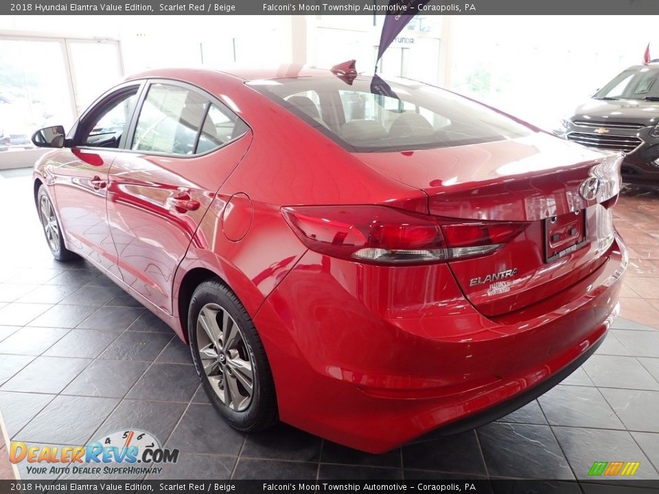 2018 Hyundai Elantra Value Edition Scarlet Red / Beige Photo #5