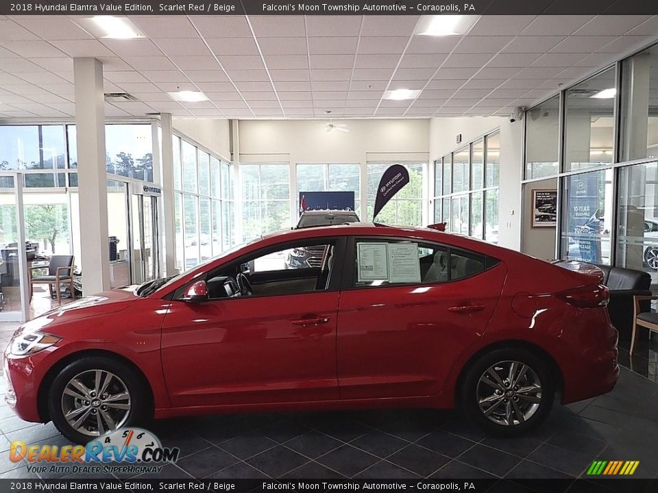 2018 Hyundai Elantra Value Edition Scarlet Red / Beige Photo #6