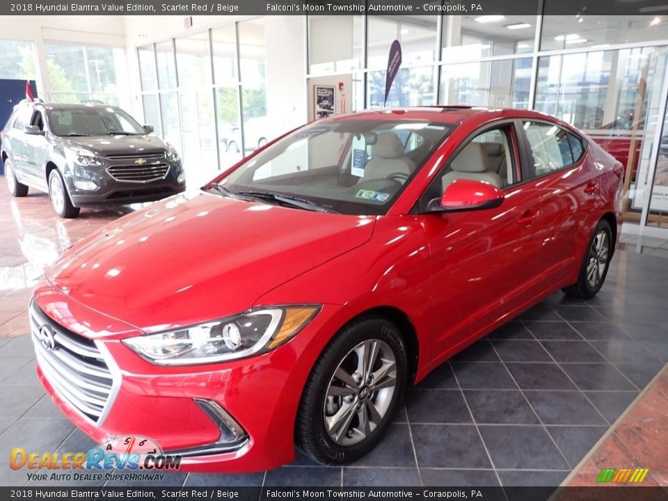 2018 Hyundai Elantra Value Edition Scarlet Red / Beige Photo #7