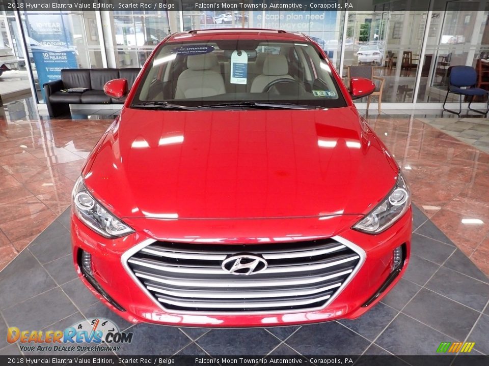 2018 Hyundai Elantra Value Edition Scarlet Red / Beige Photo #8