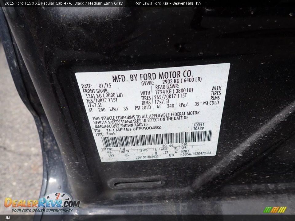 Ford Color Code UM Black