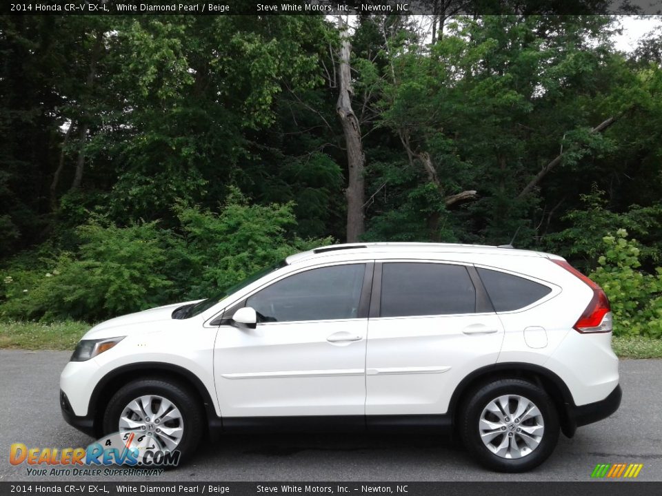 2014 Honda CR-V EX-L White Diamond Pearl / Beige Photo #1