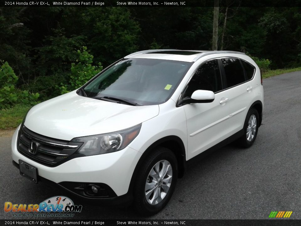 2014 Honda CR-V EX-L White Diamond Pearl / Beige Photo #3