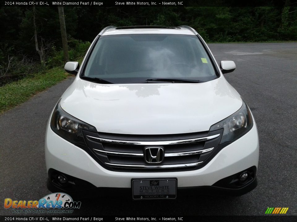 2014 Honda CR-V EX-L White Diamond Pearl / Beige Photo #4