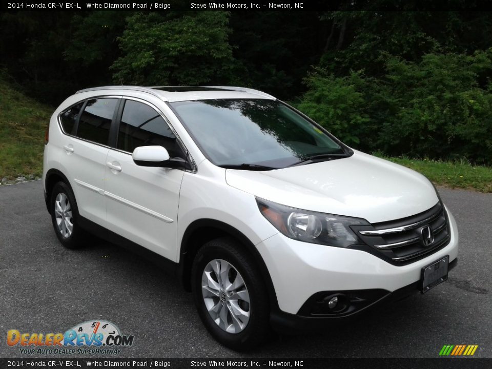 2014 Honda CR-V EX-L White Diamond Pearl / Beige Photo #5