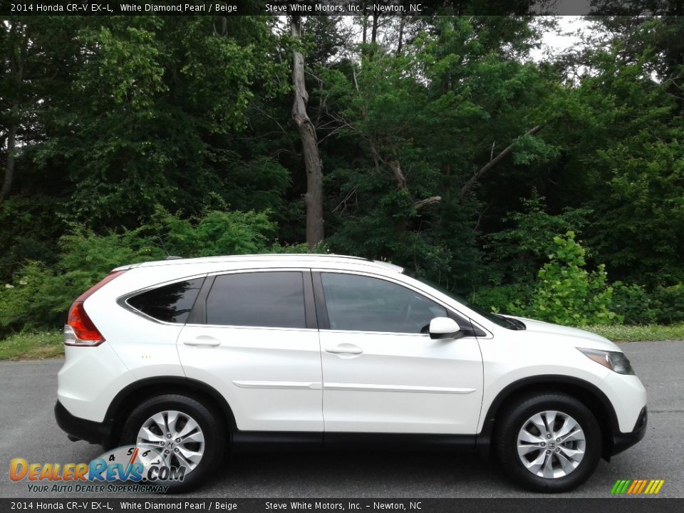 2014 Honda CR-V EX-L White Diamond Pearl / Beige Photo #6