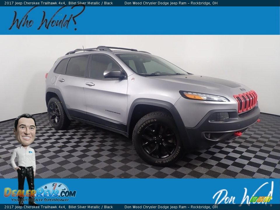2017 Jeep Cherokee Trailhawk 4x4 Billet Silver Metallic / Black Photo #1