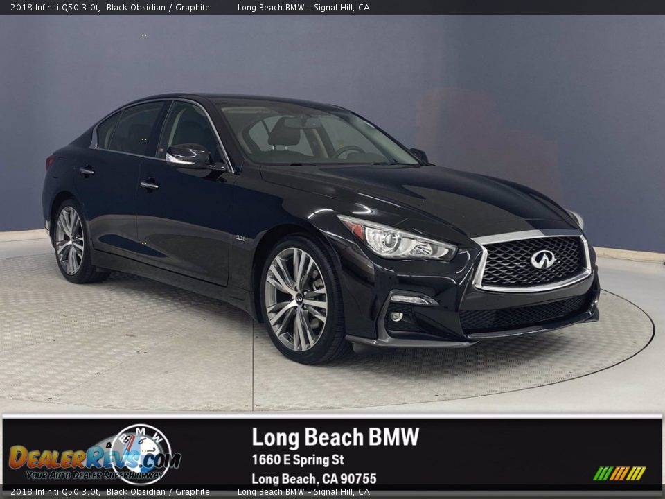 2018 Infiniti Q50 3.0t Black Obsidian / Graphite Photo #1