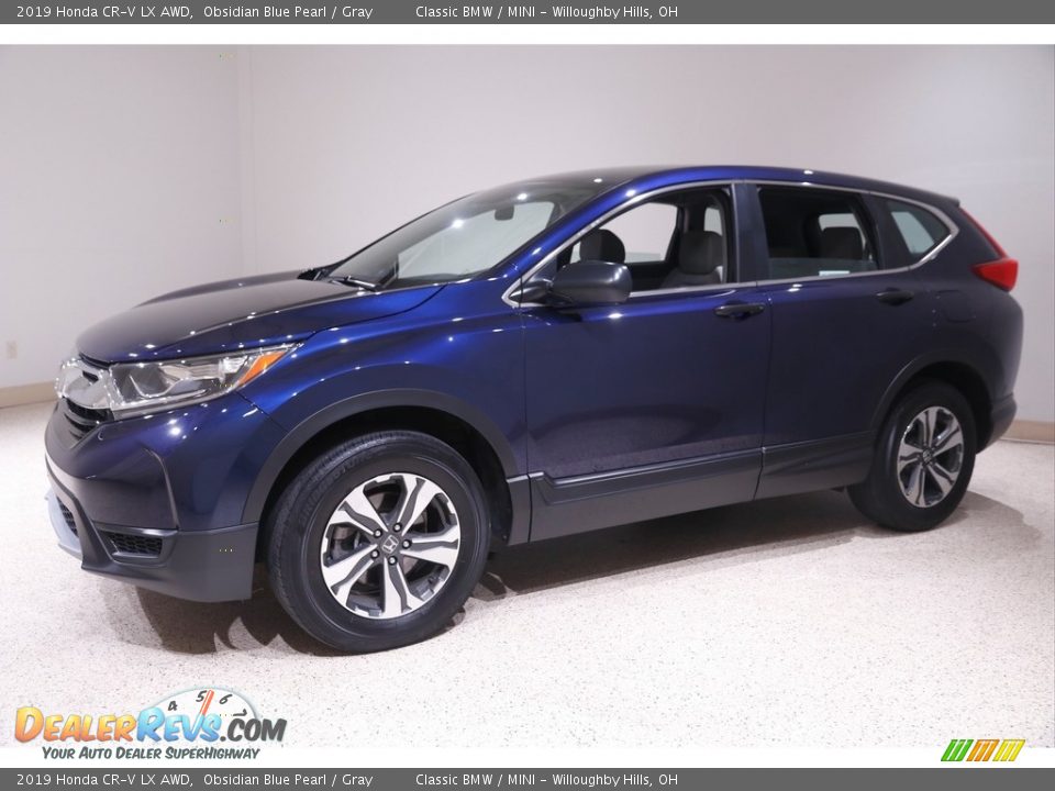 2019 Honda CR-V LX AWD Obsidian Blue Pearl / Gray Photo #3