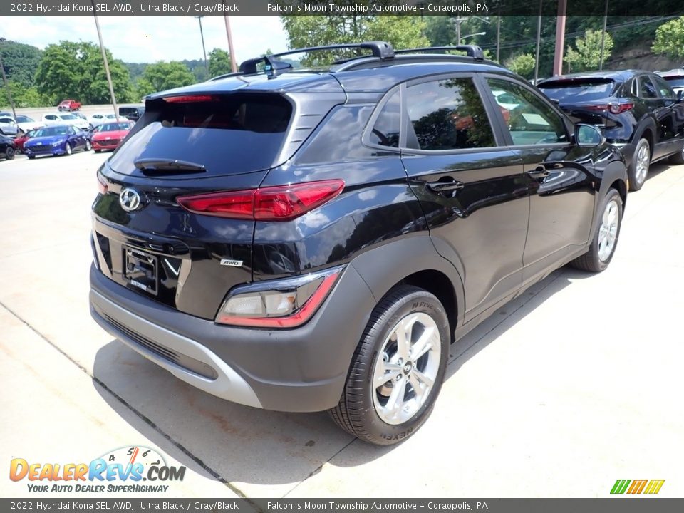 2022 Hyundai Kona SEL AWD Ultra Black / Gray/Black Photo #2